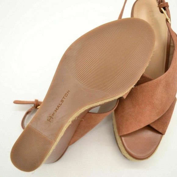 H by Halston Tan Suede Wedge Sandals - Picture 6 of 7